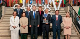 El Rey Felipe VI entrega el Premio Europeo Carlos V. Grada 135. Fundación Yuste