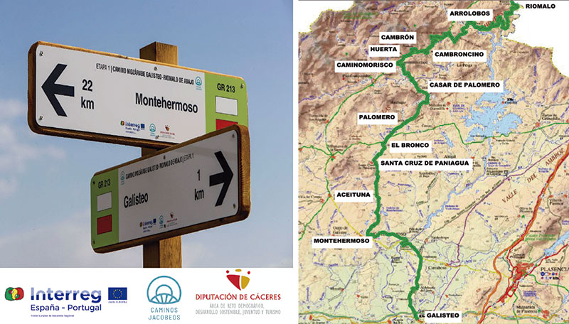 La Diputación de Cáceres señaliza el Camino Jacobeo del Oeste Peninsular ‘Galisteo-Riomalo de Abajo’. Grada 175
