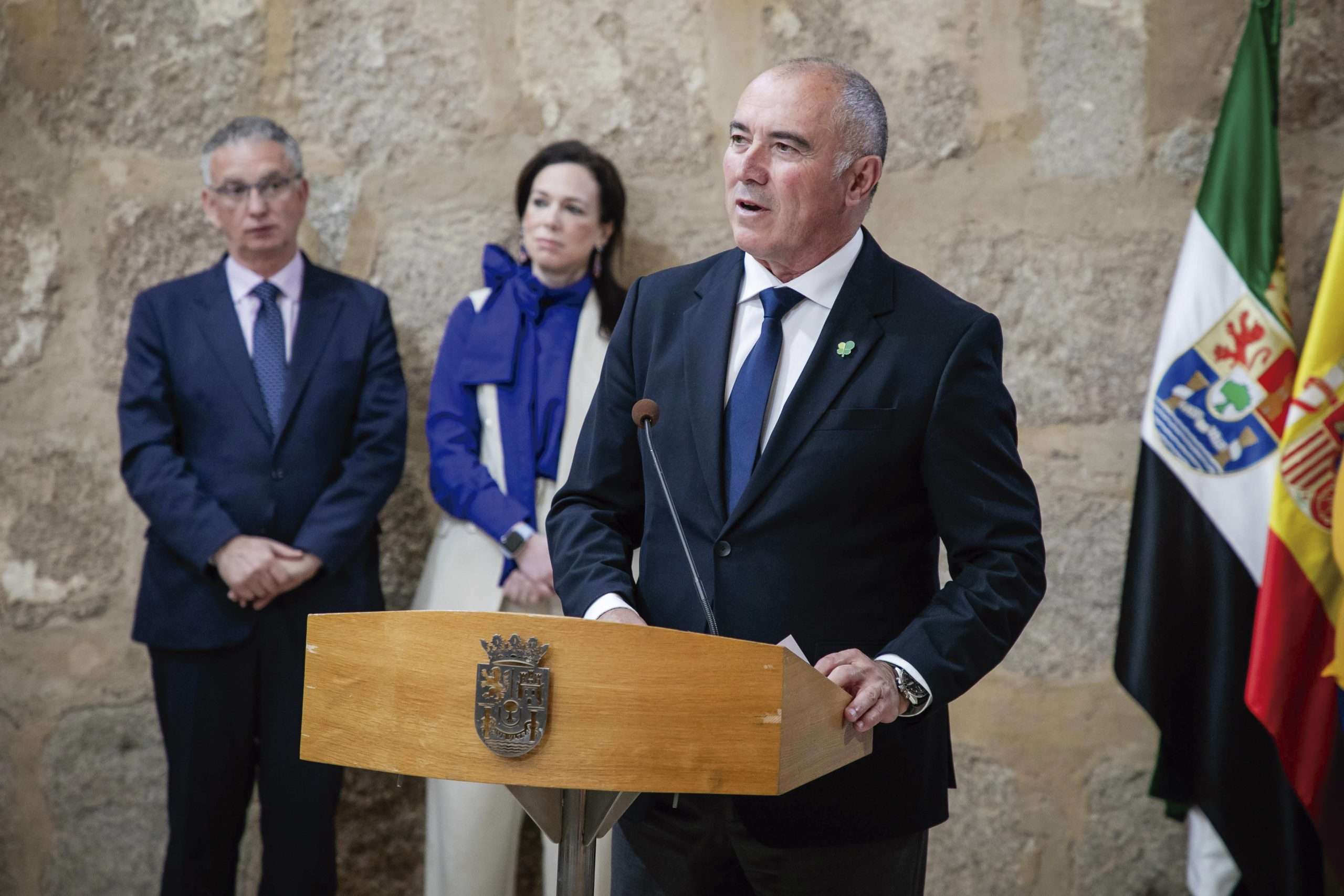 Intervención del presidente del Cermi Extremadura, Pedro Calderón. Foto: Junta de Extremadura
